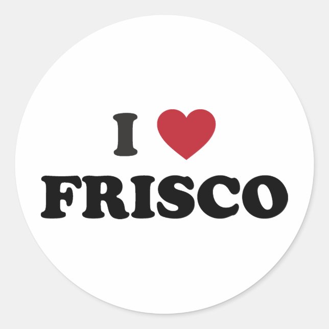 I Love Frisco Texas Classic Round Sticker (Front)