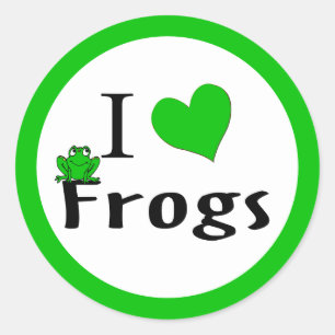I Love Frogs Classic Round Sticker