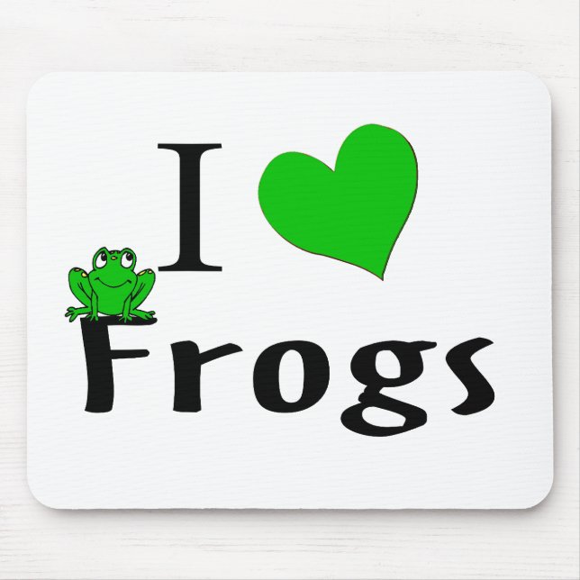 I Love Frogs Mouse Mat (Front)