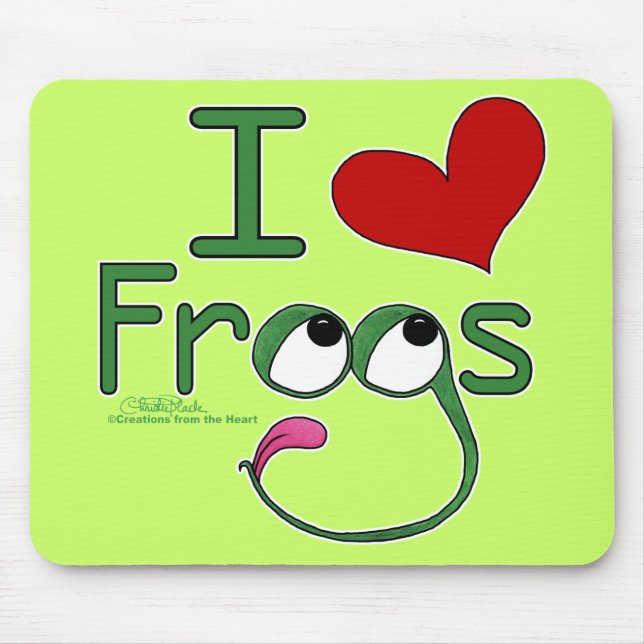 I love FROGS Mouse Mat (Front)