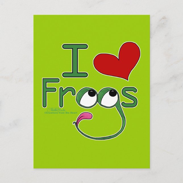 I love FROGS Postcard (Front)