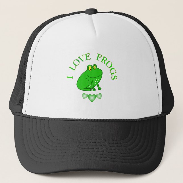 I Love Frogs Trucker Hat (Front)