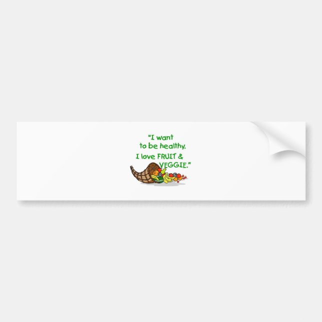 I LOVE FRUIT & VEGGIE BUMPER STICKER (Front)