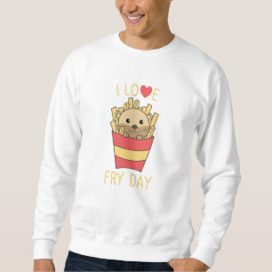 I Love Fry Day Funny Otter French Fries Friday Sweatshirt