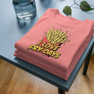 I Love Fry-Days – Funny French Fries Food Pun Tri-Blend Shirt