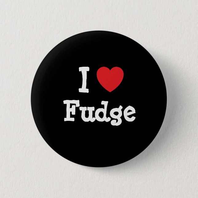 I love Fudge heart T-Shirt 6 Cm Round Badge (Front)