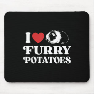 I Love Furry Potatoes Funny Guinea Pig Heart Desig Mouse Mat
