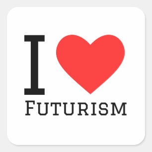 I love futurism square sticker