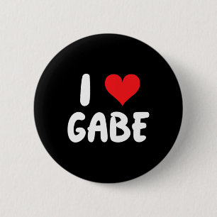 I Love Gabe - Heart - Name 6 Cm Round Badge