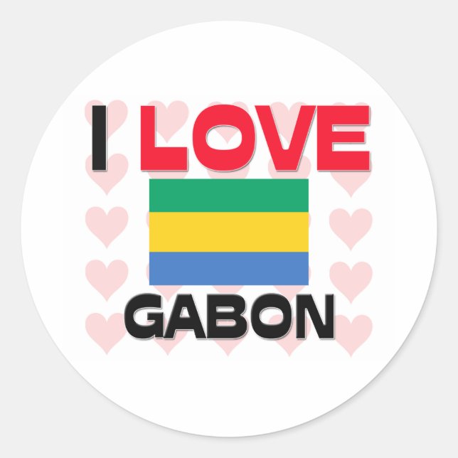 I Love Gabon Classic Round Sticker (Front)