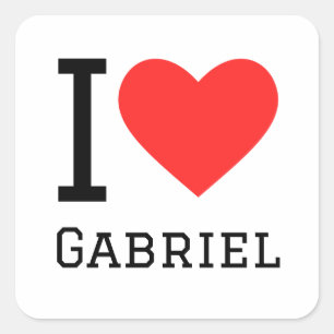 I love Gabriel Square Sticker