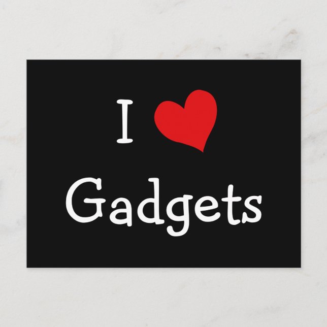 I Love Gadgets Postcard (Front)