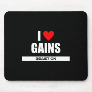 I Love Gains Bodybuilding Gainz Gym Fitness Traini Mouse Mat