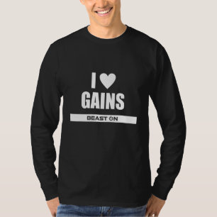 I Love Gains Bodybuilding Gainz Gym Fitness Traini T-Shirt
