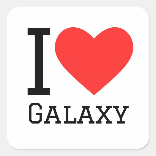I love galaxy square sticker (Front)