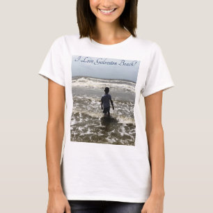 I Love Galveston Beach Adult T-Shirt