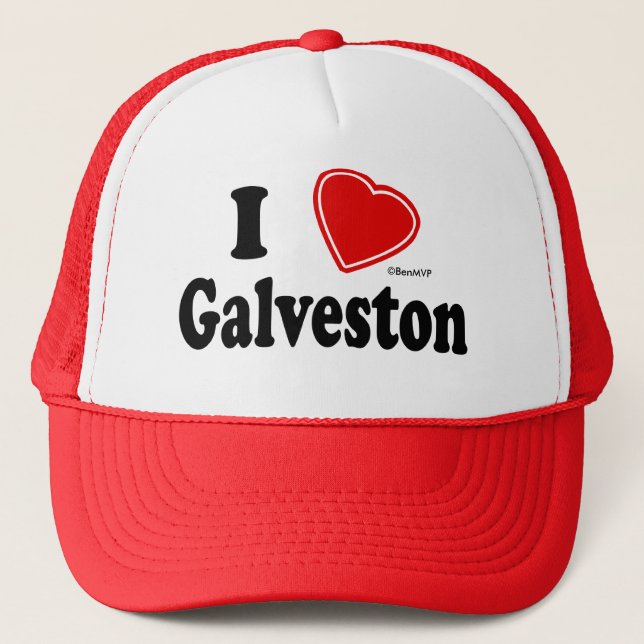 I Love Galveston Trucker Hat (Front)