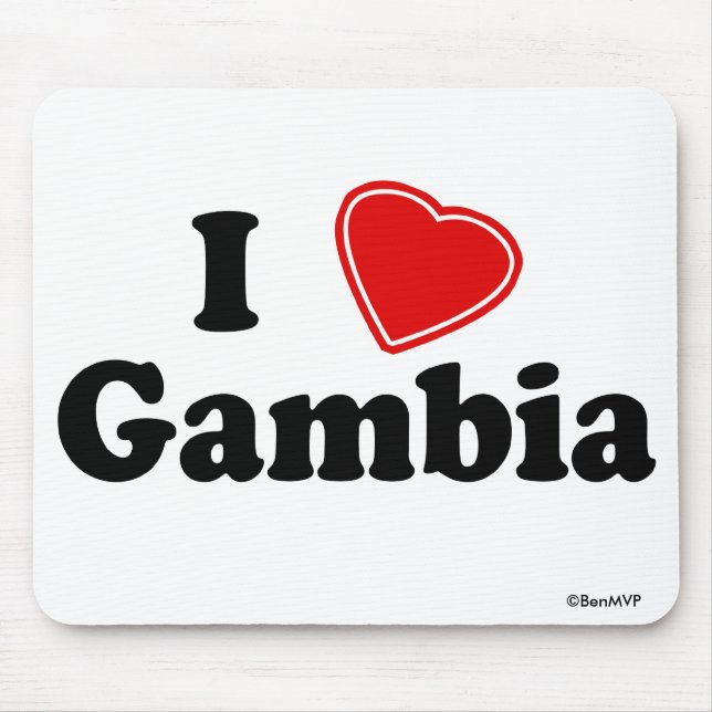 I Love Gambia Mouse Mat (Front)