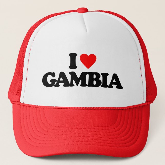 I LOVE GAMBIA TRUCKER HAT (Front)