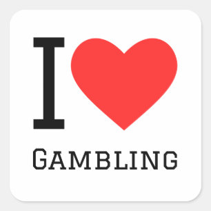 I love gambling square sticker