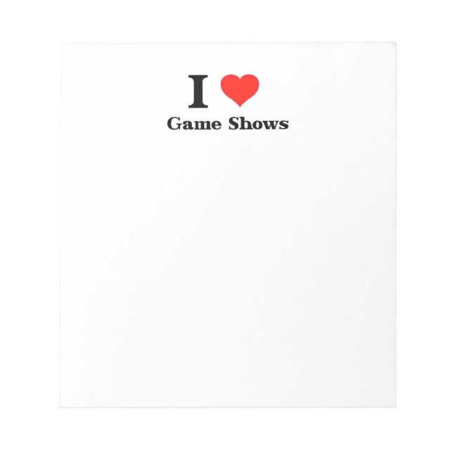 I Love Game Shows Notepad (Front)