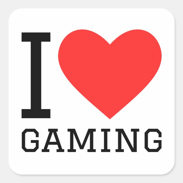 I love gaming square sticker (Front)