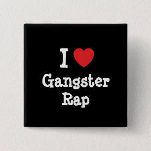 I love Gangster Rap heart custom personalised 15 Cm Square Badge