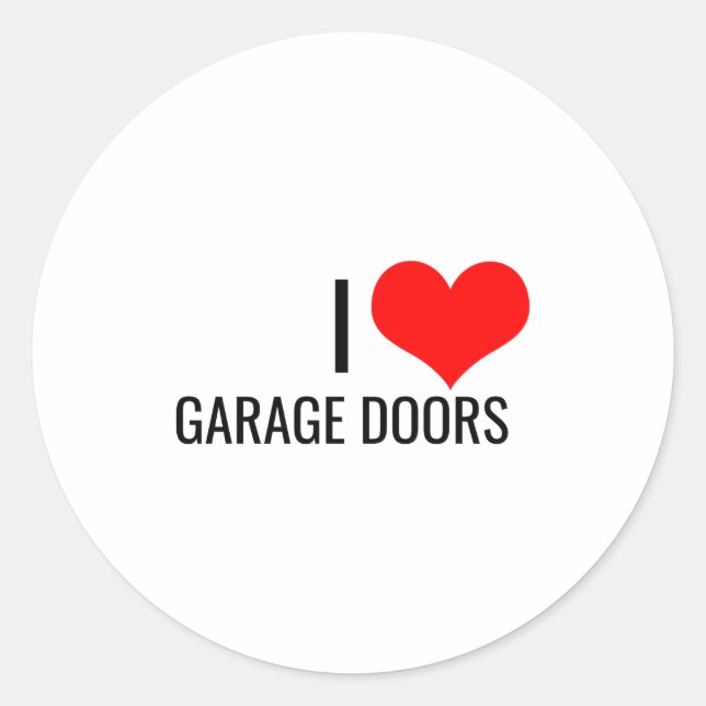 I Love Garage Doors Red Heart Christmas Gift Nk To Classic Round Sticker (Front)
