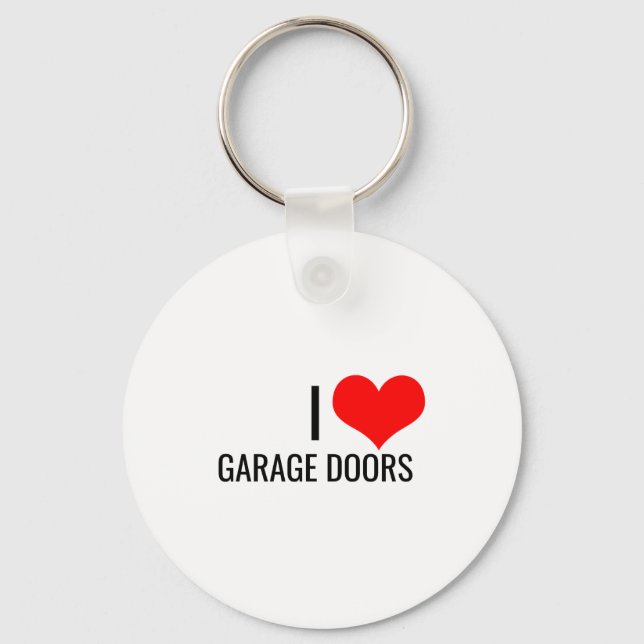 I Love Garage Doors Red Heart Christmas Gift Nk To Key Ring (Front)