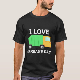 I Love Garbage Day Kids Little Trash Truck Tee For