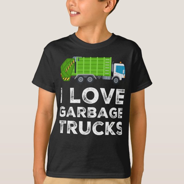 I Love Garbage Truck For Kids Toddler Long Sleeve T-Shirt (Front)