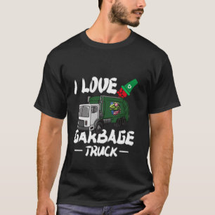 I Love Garbage Truck Recycling Trash USA T REX Kid T-Shirt