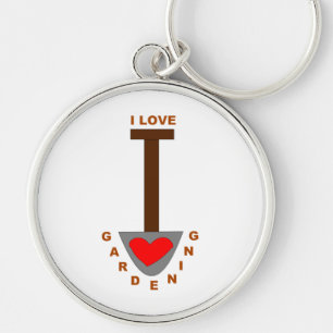 I Love Gardening Spade Keychain