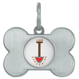 I Love Gardening Spade Pet Tag