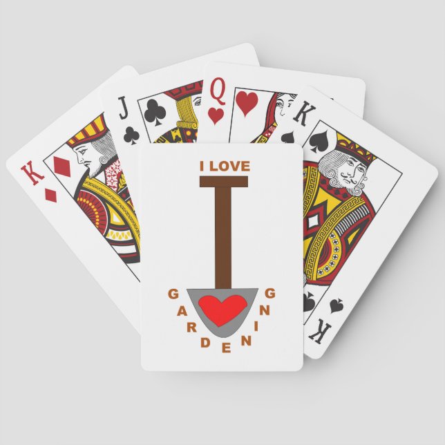 I Love Gardening Spade Playing Cards (Back)