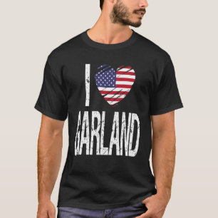 I Love Garland With American Flag T-Shirt