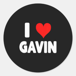 I Love Gavin - Heart Classic Round Sticker