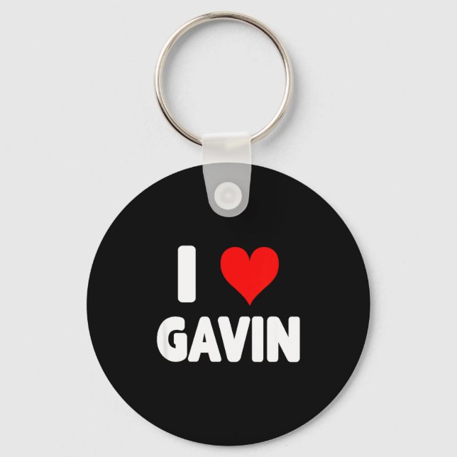 I Love Gavin - Heart  Key Ring (Front)