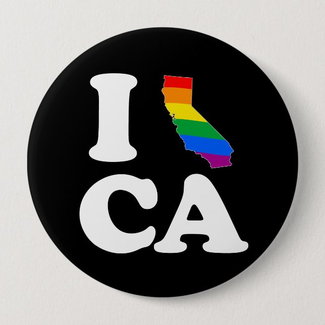 I LOVE GAY CALIFORNIA - WHITE -.png 10 Cm Round Badge (Front)