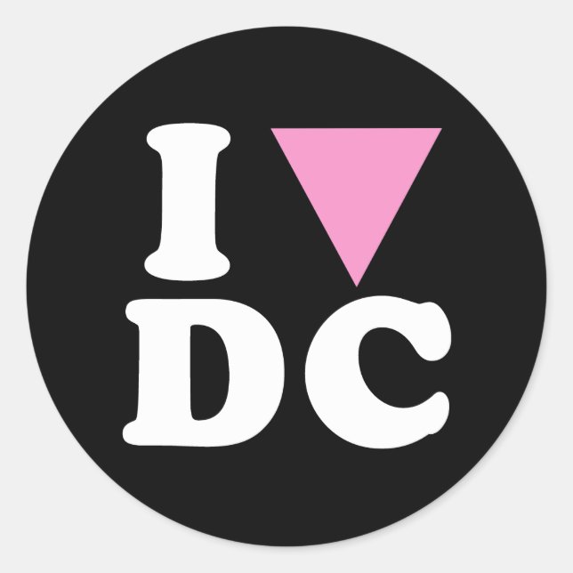 I LOVE GAY DC -- WHITE -.png Classic Round Sticker (Front)