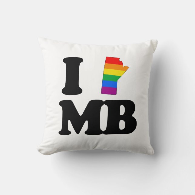I LOVE GAY MANITOBA -.png Cushion (Front)