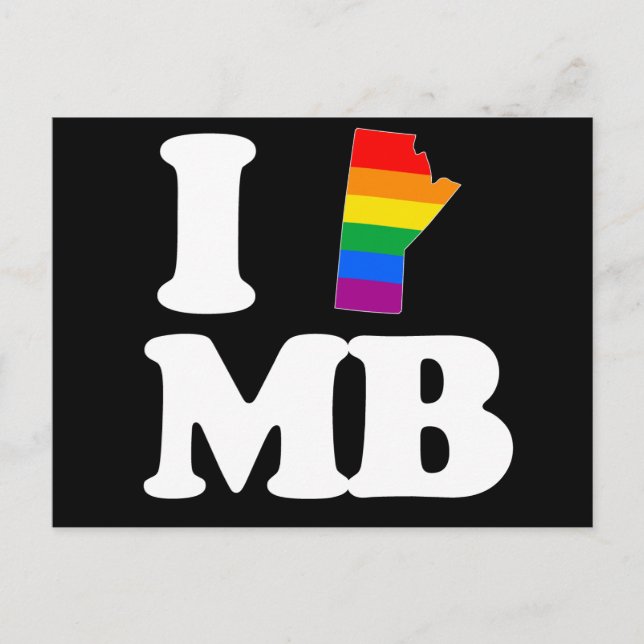 I LOVE GAY MANITOBA - WHITE -.png Postcard (Front)