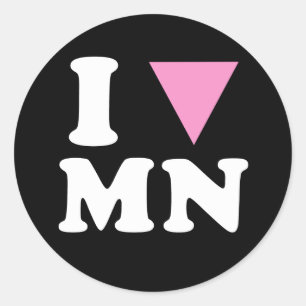 I LOVE GAY MN - WHITE -.png Classic Round Sticker