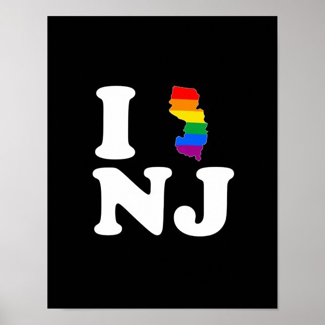 I LOVE GAY NEW JERSEY - WHITE -.png Poster (Front)