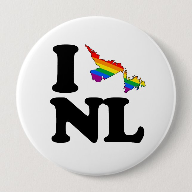 I LOVE GAY NEWFOUNDLAND -.png 10 Cm Round Badge (Front)