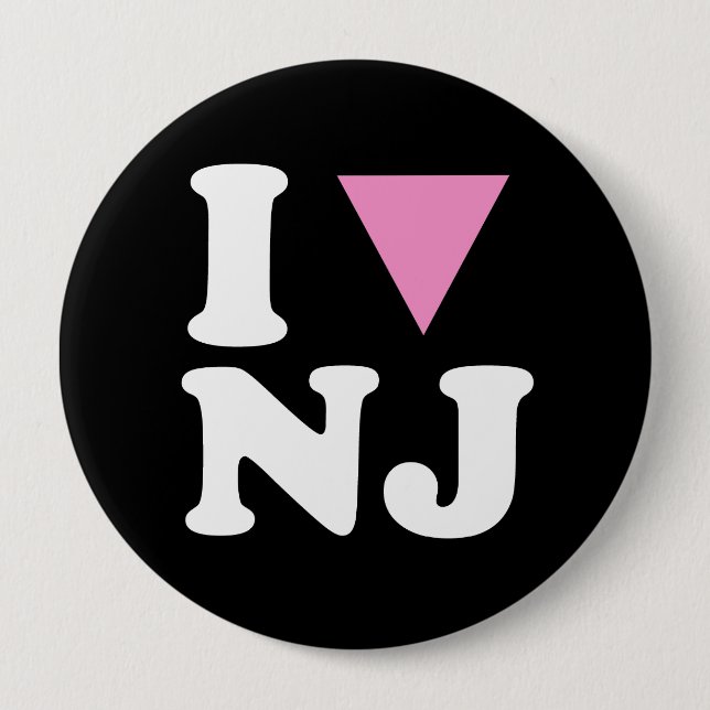 I LOVE GAY NJ - WHITE -.png 10 Cm Round Badge (Front)