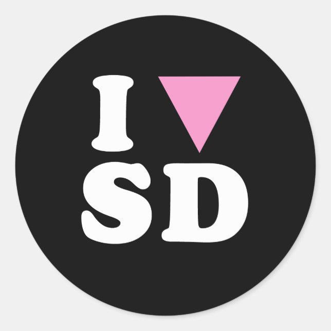 I LOVE GAY SD - WHITE -.png Classic Round Sticker (Front)