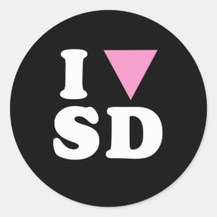 I LOVE GAY SD - WHITE -.png Classic Round Sticker