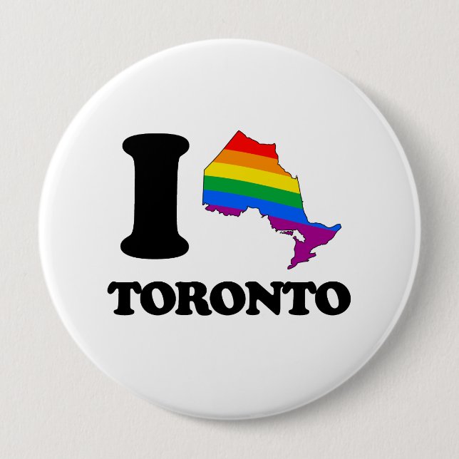 I LOVE GAY TORONTO -.png 10 Cm Round Badge (Front)