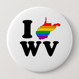I LOVE GAY WEST VIRGINIA 10 CM ROUND BADGE
